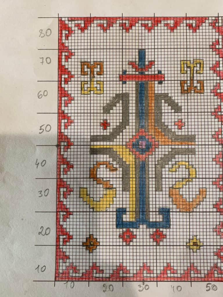 My first Armenian Rug Design within my studies at the Folk Arts Hub (Yerevan, Armenia).