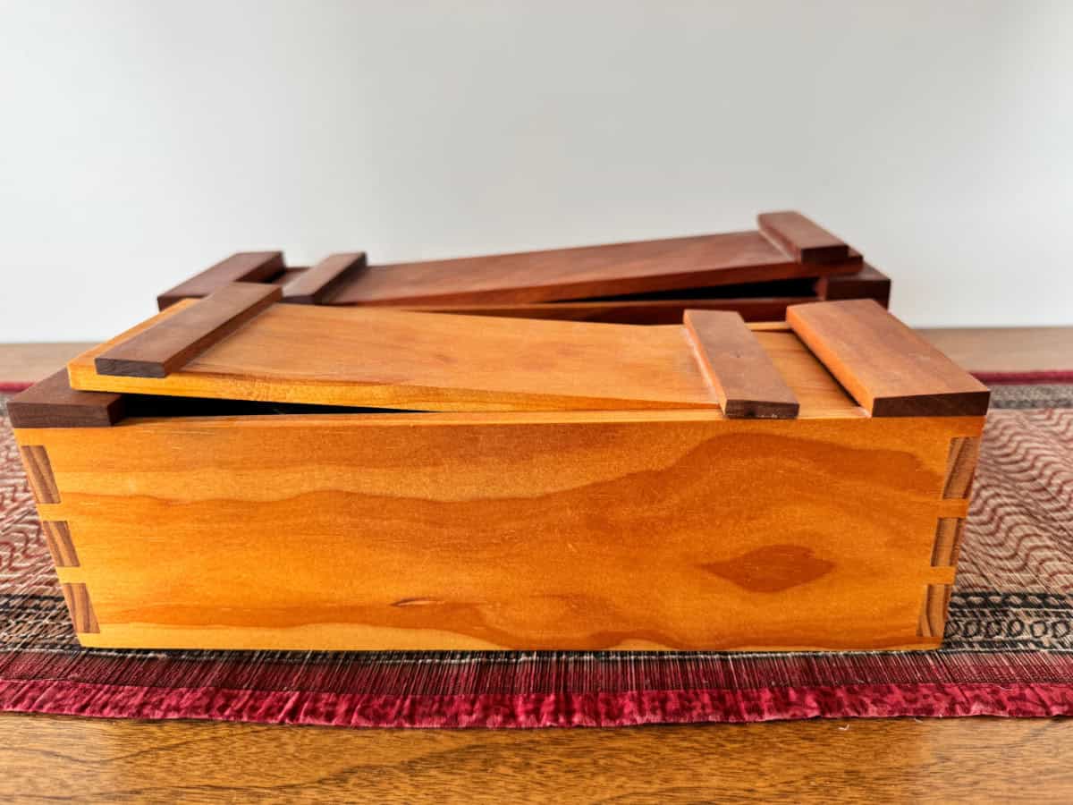 Japanese style boxes in cherry and pine.