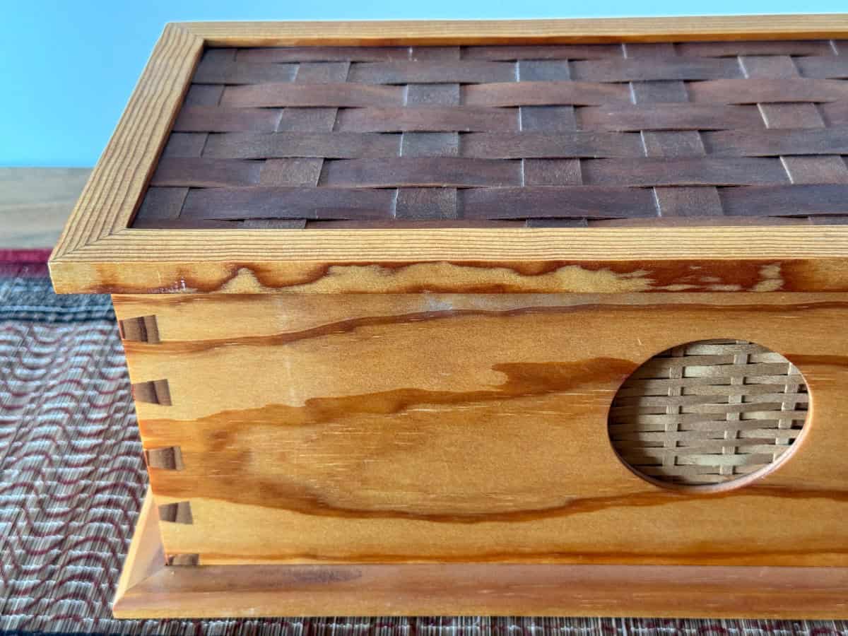 Woven box from the top you an see the cherry lid.